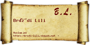 Bródi Lili névjegykártya