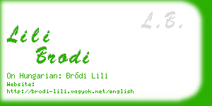 lili brodi business card